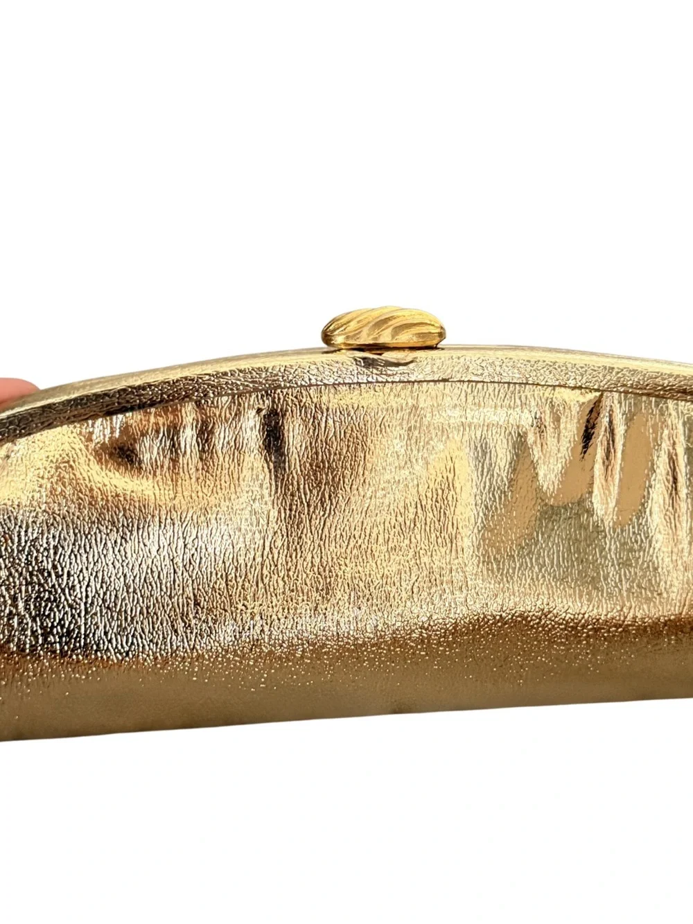 Source Unknown Gold Metallic Frame Clutch